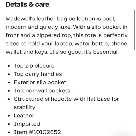 Madewell the Zip Top Essential Tote in Warm Cinnamon - Picture 15 of 15